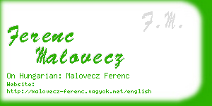 ferenc malovecz business card